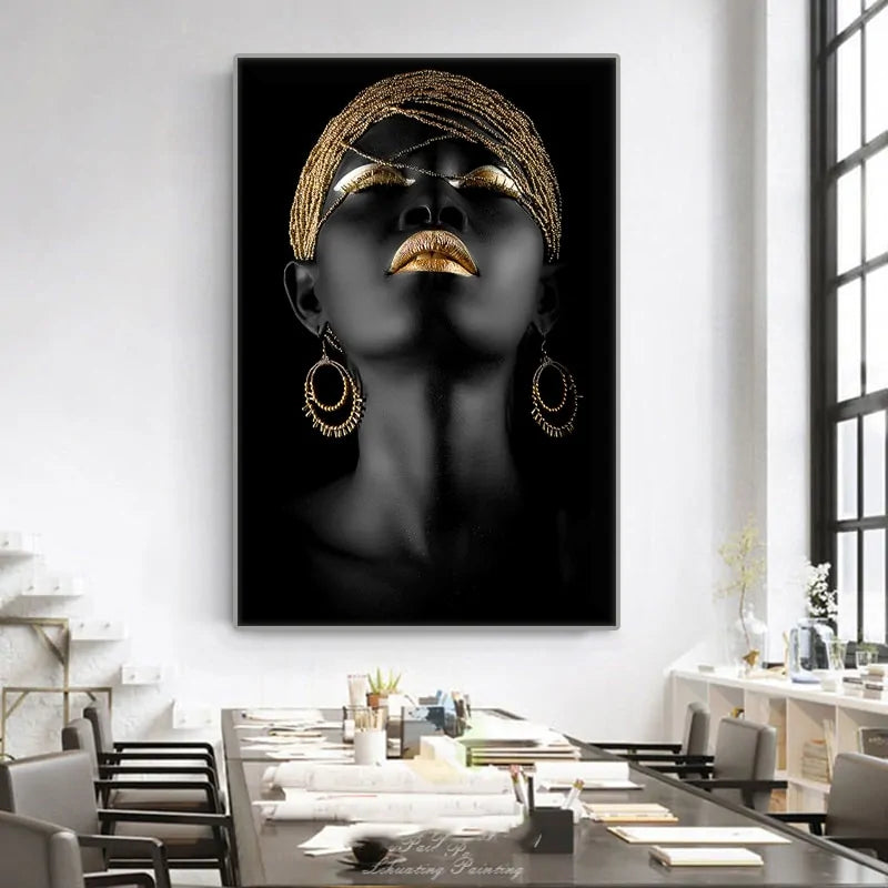 Impressions sur toile modernes premium - Femme noire africaine