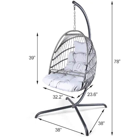 Silla Huevo Colgante Premium con Soporte para Uso Interior y Exterior