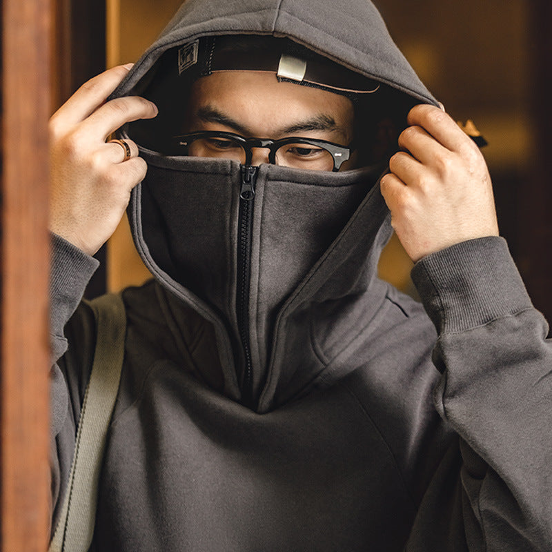 Maden Workwear American Heavyweight Balaclava Hoodie with Zipper High Street Tactical Men's Autumn Coat - Korvel
