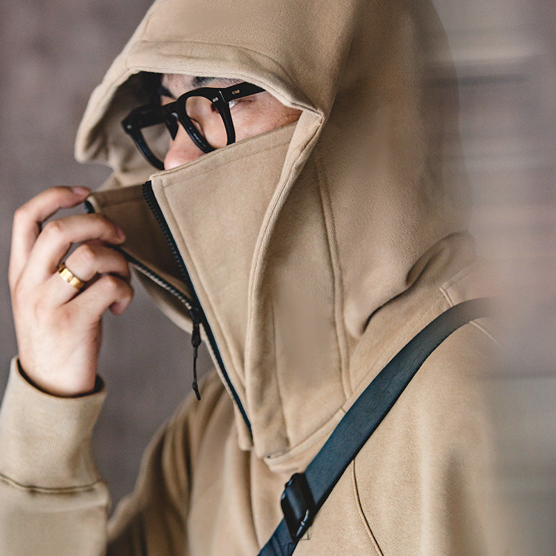 Maden Workwear American Heavyweight Balaclava Hoodie with Zipper High Street Tactical Men's Autumn Coat - Korvel