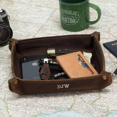 Customizable Premium Leather Valet Tray - Korvel