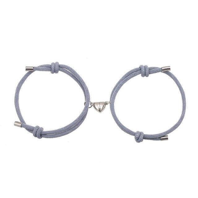 Magnetic Heart Charm Couple Bracelets - Handmade Friendship Jewelry