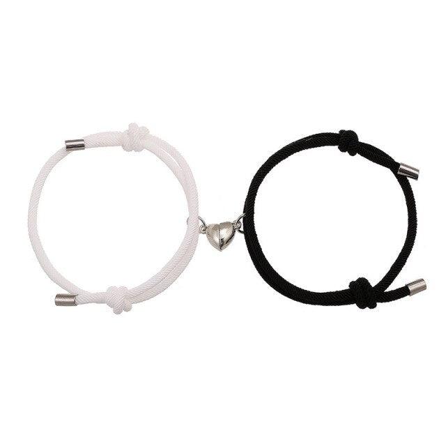 Magnetic Heart Charm Couple Bracelets - Handmade Friendship Jewelry