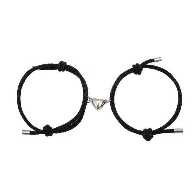 Magnetic Heart Charm Couple Bracelets - Handmade Friendship Jewelry