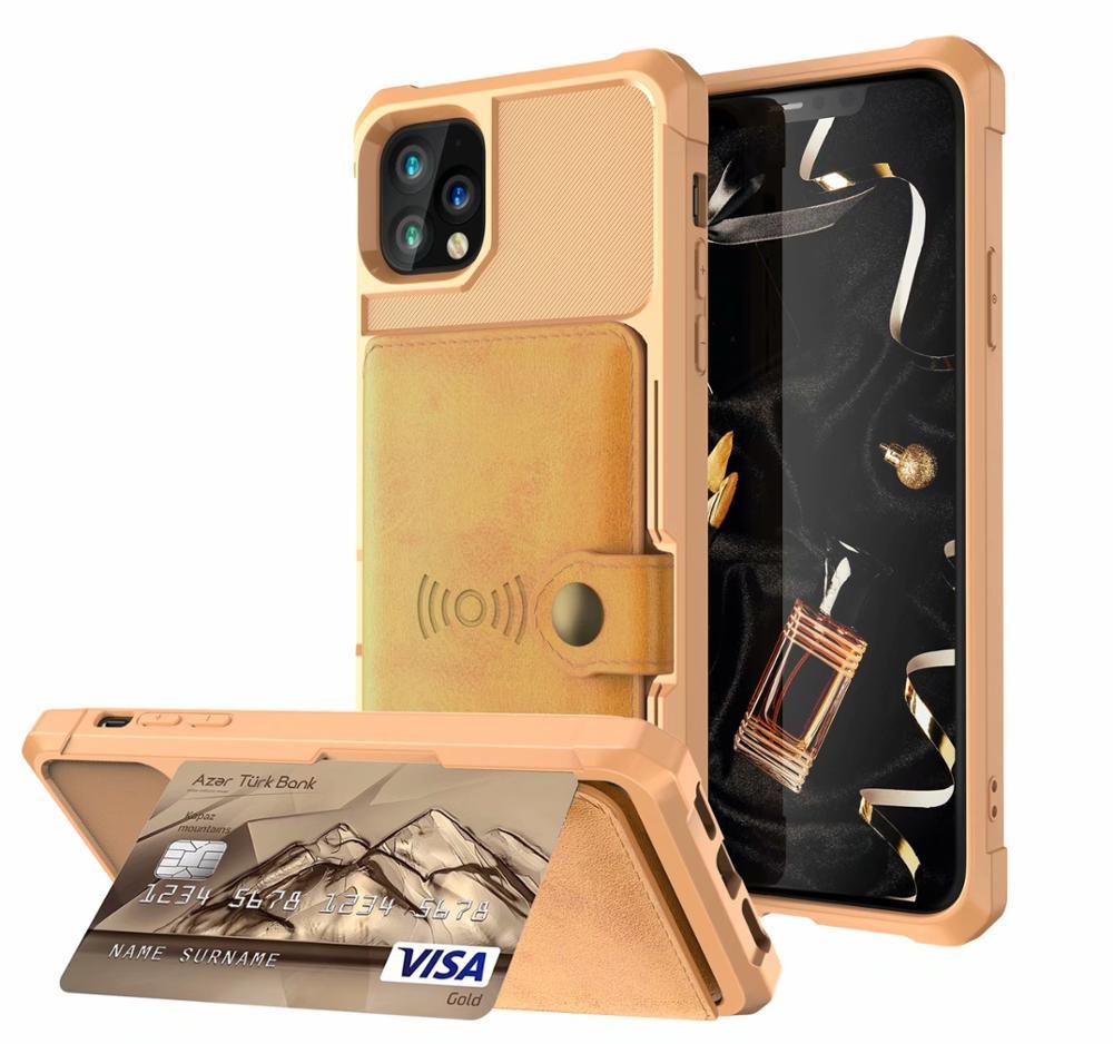 Étui de portefeuille en cuir noir magnétique premium pour iPhone