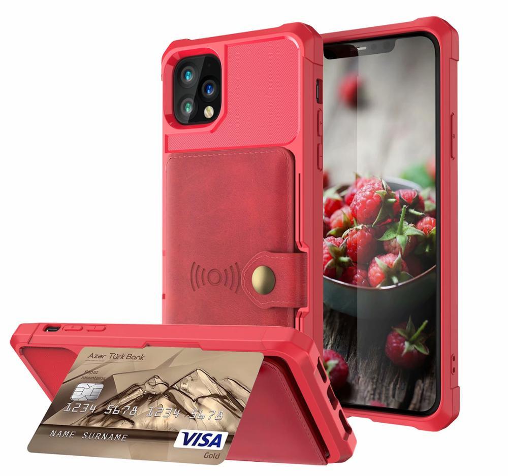 Étui de portefeuille en cuir noir magnétique premium pour iPhone