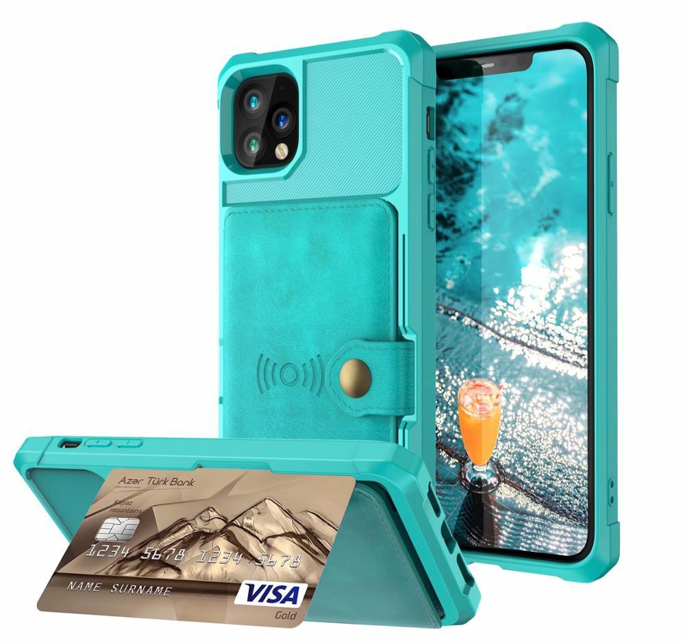 Étui de portefeuille en cuir noir magnétique premium pour iPhone