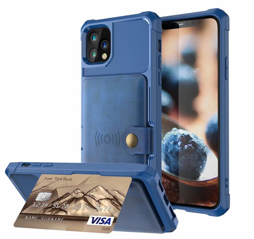 Étui de portefeuille en cuir noir magnétique premium pour iPhone