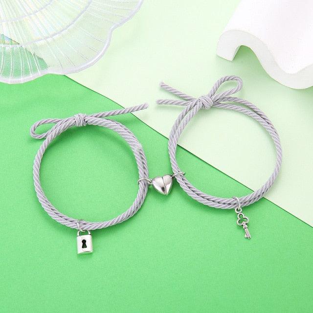Magnetic Heart Couple Bracelets for Connection
