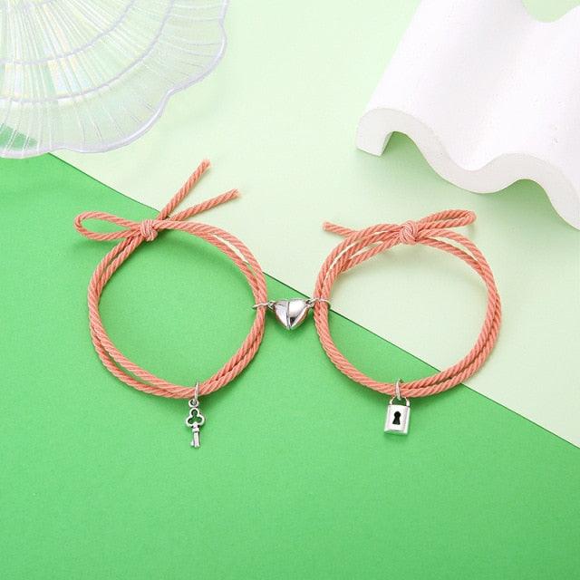 Magnetic Heart Couple Bracelets for Connection