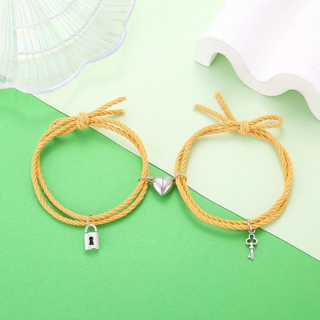 Magnetic Heart Couple Bracelets for Connection
