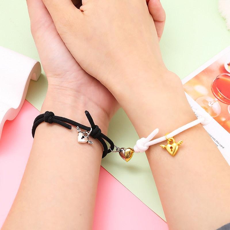 Magnetic Heart Couple Bracelets for Connection