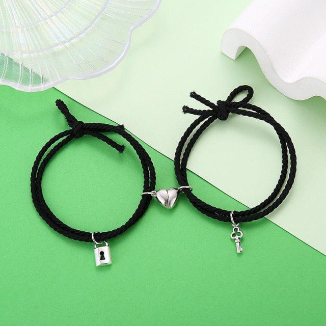 Magnetic Heart Couple Bracelets for Connection