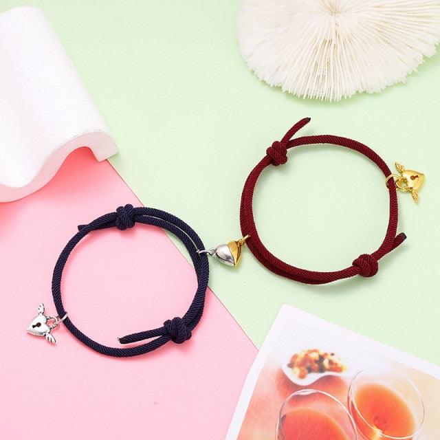 Magnetic Heart Couple Bracelets for Connection
