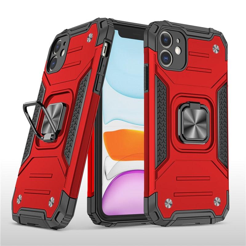 Coque de support avec anneau magnétique en métal pour iPhone 11-14 Pro Max