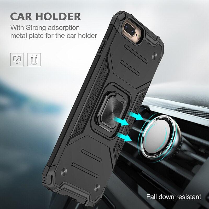 Coque de support avec anneau magnétique en métal pour iPhone 11-14 Pro Max
