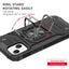 Coque de support avec anneau magnétique en métal pour iPhone 11-14 Pro Max