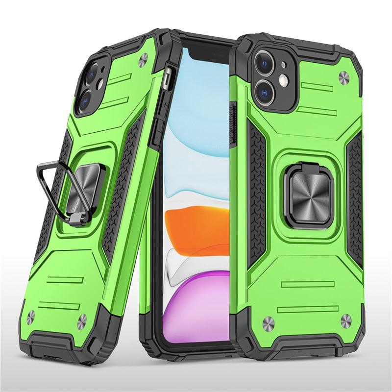 Coque de support avec anneau magnétique en métal pour iPhone 11-14 Pro Max