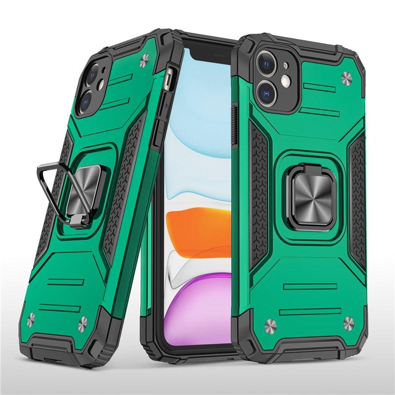 Coque de support avec anneau magnétique en métal pour iPhone 11-14 Pro Max
