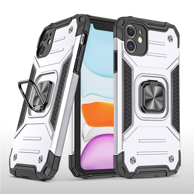 Coque de support avec anneau magnétique en métal pour iPhone 11-14 Pro Max