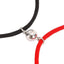 Magnetic Couple Bracelets - Adjustable Silver Alloy & Red Rope