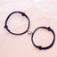 Magnetic Couple Bracelets - Adjustable Silver Alloy & Red Rope