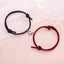 Magnetic Couple Bracelets - Adjustable Silver Alloy & Red Rope
