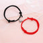 Magnetic Couple Bracelets - Adjustable Silver Alloy & Red Rope