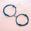 Magnetic Couple Bracelets - Adjustable Silver Alloy & Red Rope