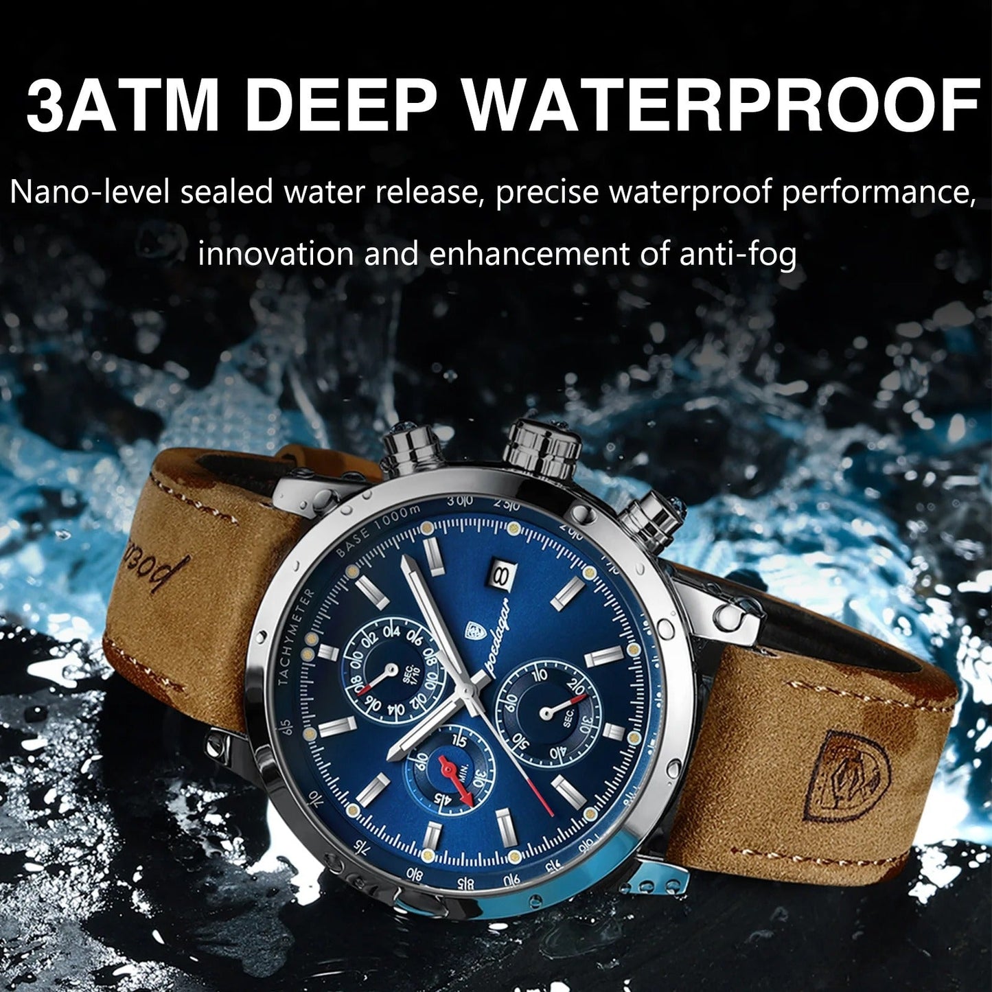 Premium Men's Quartz Chronograph Watch - Luxury Waterproof Design