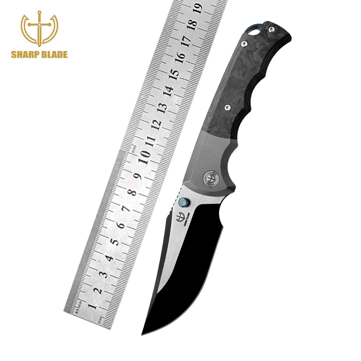 Premium M390 Folding Knife with Titanium Carbon Fiber Handle