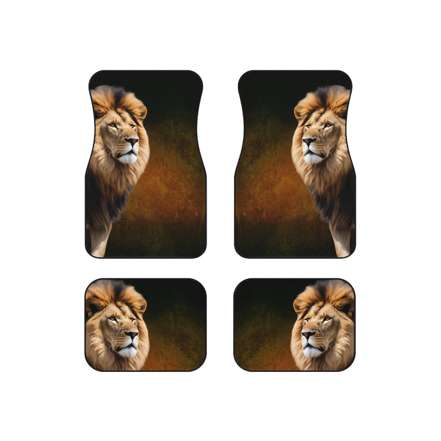 Majestic Lion Car Mats Set of 4 - Wild Elegance for Your Vehicle