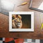 Majestic Lion Fine Art Print with Passepartout Frame