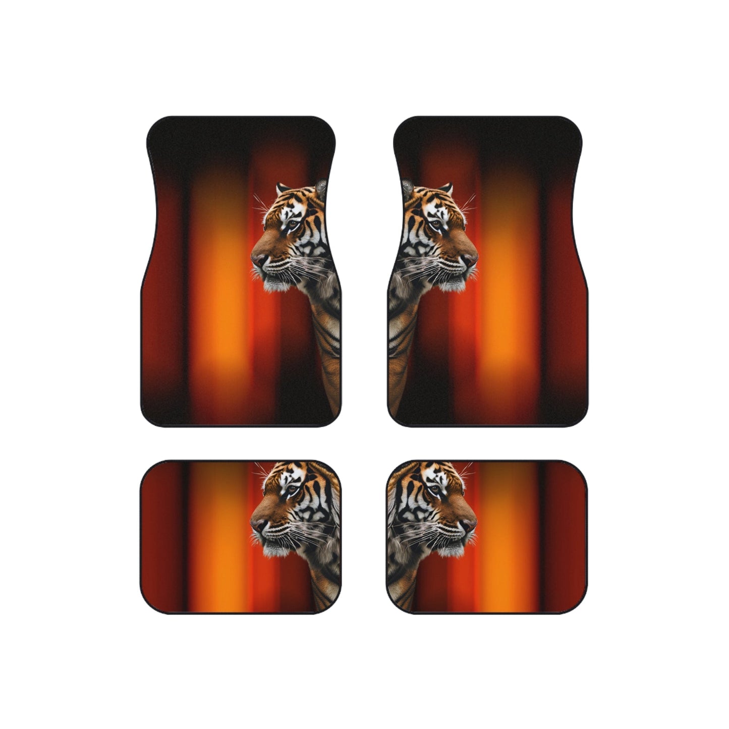 Majestic Tiger Car Mats - Set of 4 | Durable Auto Accessories