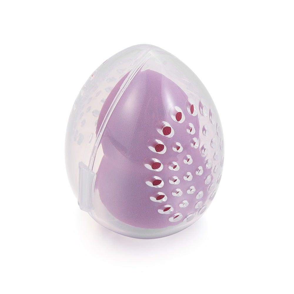Étui à Éponge de Maquillage Élégant - Support de Rangement en Forme de Capsule
