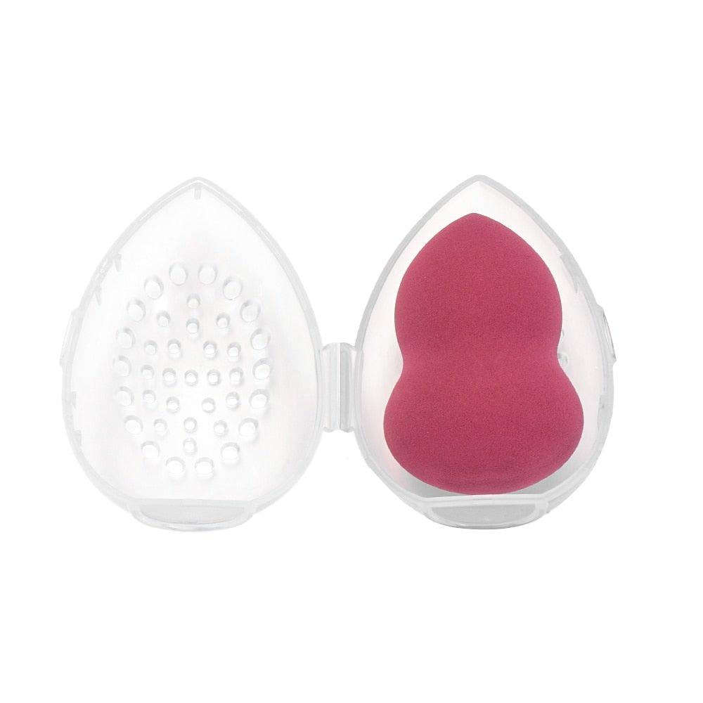 Étui à Éponge de Maquillage Élégant - Support de Rangement en Forme de Capsule