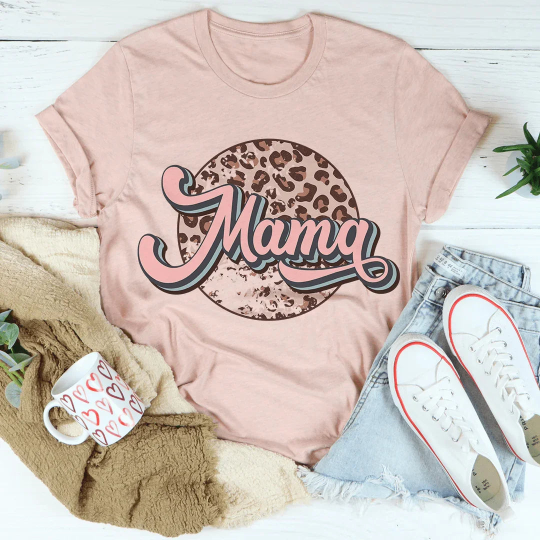Camiseta retro de leopardo de mamá