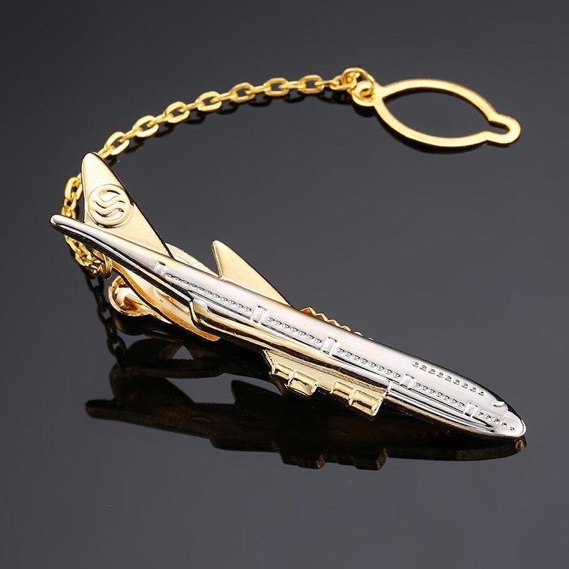 Elegant Airplane Shaped Tie Clip for Men
