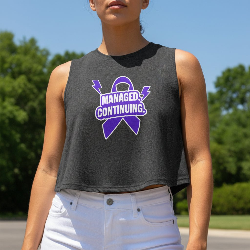 Managed. Continuing. Women’s Crop Top | Epilepsy Awareness