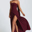 Robe Maxi Maliyah Laque Cerise avec Jupe en Chiffon et Écharpe