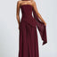 Robe Maxi Maliyah Laque Cerise avec Jupe en Chiffon et Écharpe