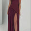 Robe Maxi Maliyah Laque Cerise avec Jupe en Chiffon et Écharpe