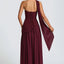 Robe Maxi Maliyah Laque Cerise avec Jupe en Chiffon et Écharpe