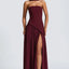 Robe Maxi Maliyah Laque Cerise avec Jupe en Chiffon et Écharpe