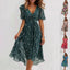 Elegant Chiffon Printed Short Sleeve Dress for Summer