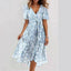 Elegant Chiffon Printed Short Sleeve Dress for Summer
