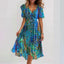 Elegant Chiffon Printed Short Sleeve Dress for Summer