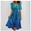 Elegant Chiffon Printed Short Sleeve Dress for Summer