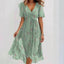 Elegant Chiffon Printed Short Sleeve Dress for Summer