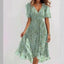 Elegant Chiffon Printed Short Sleeve Dress for Summer